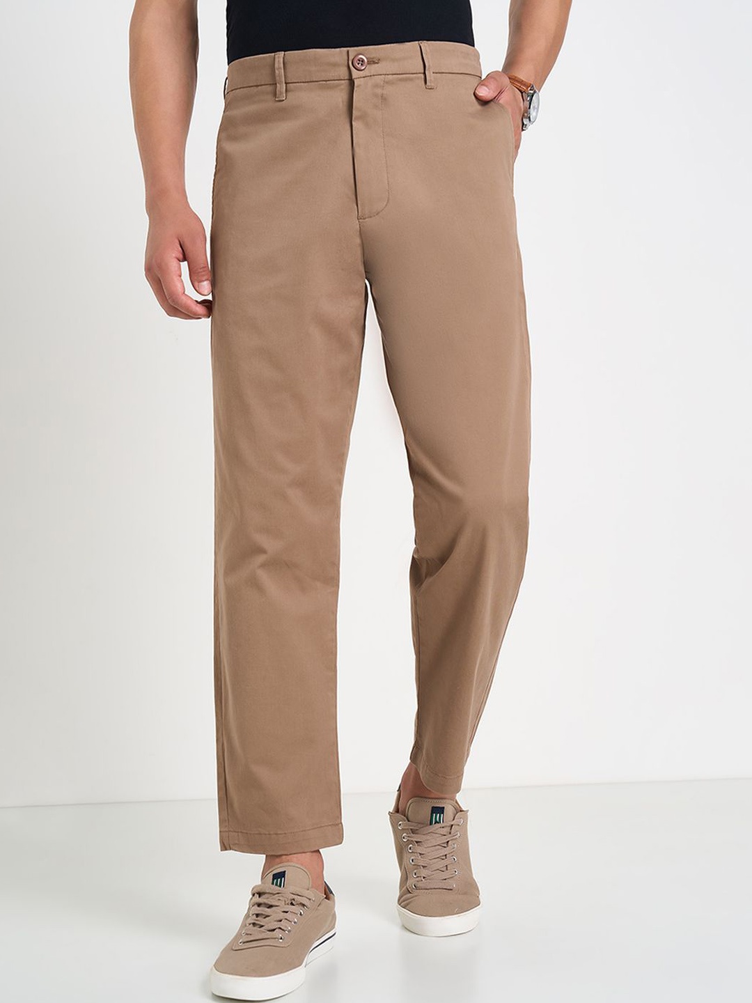 

Peregrine by Pantaloons Men Relaxed Fit Trousers, Tan