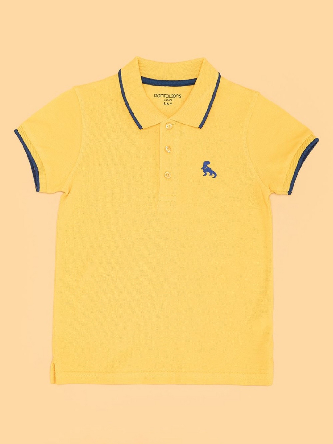 

Pantaloons Junior Boys Polo Collar Applique T-shirt, Yellow