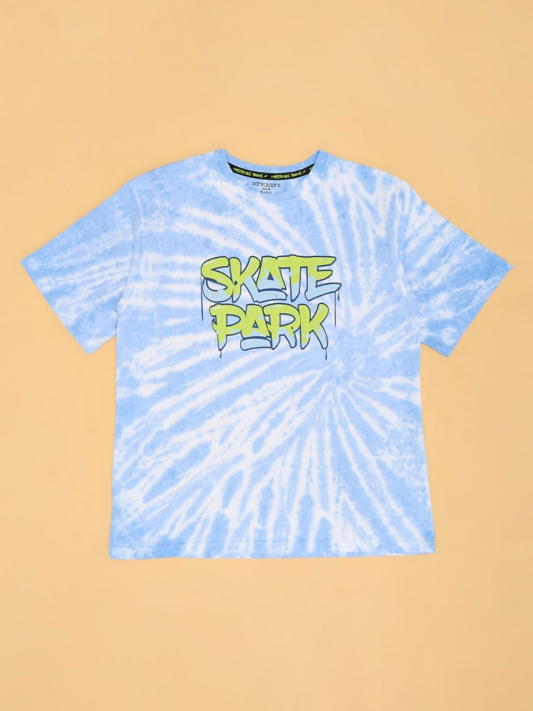 

Pantaloons Junior Boys Dyed Round Neck Cotton T-shirt, Blue