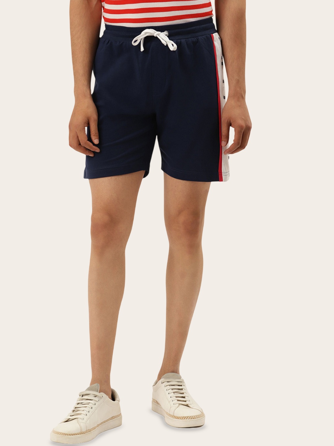 

AMSWAN Men Printed Low-Rise Running Shorts, Blue