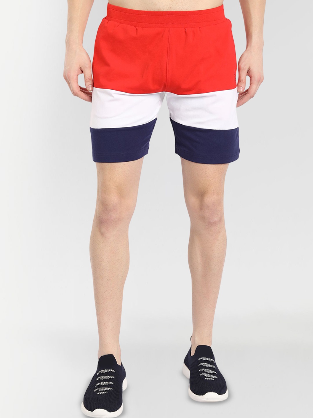 

AMSWAN Men Colourblocked Printed Low-Rise Running Shorts, Multi