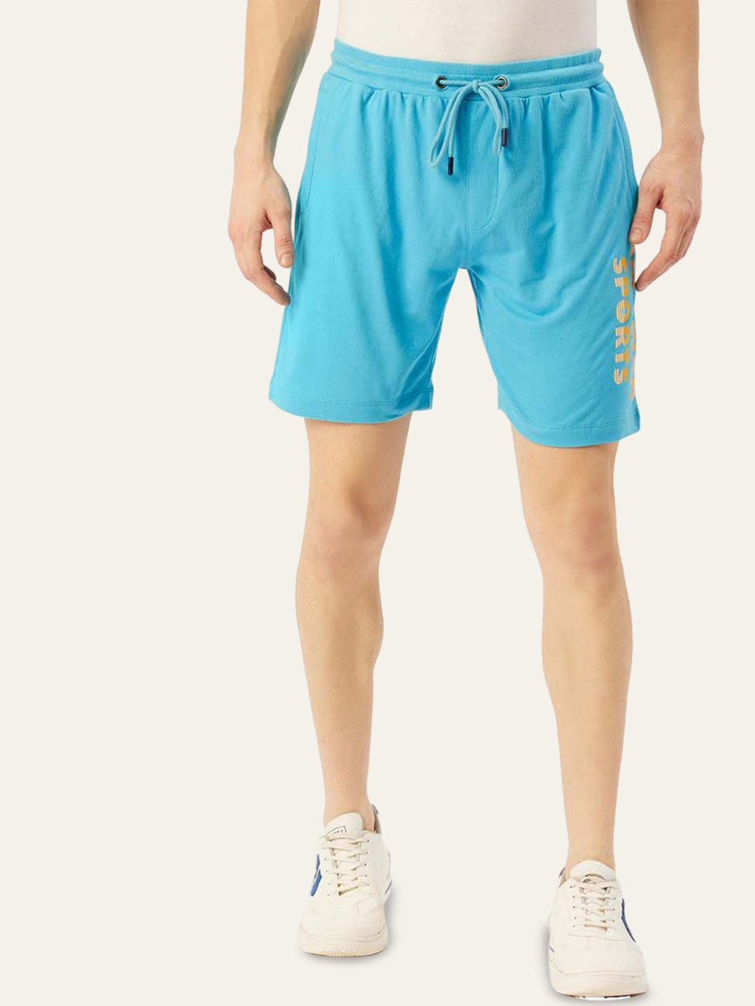 

AMSWAN Men Printed Low-Rise Running Shorts, Blue