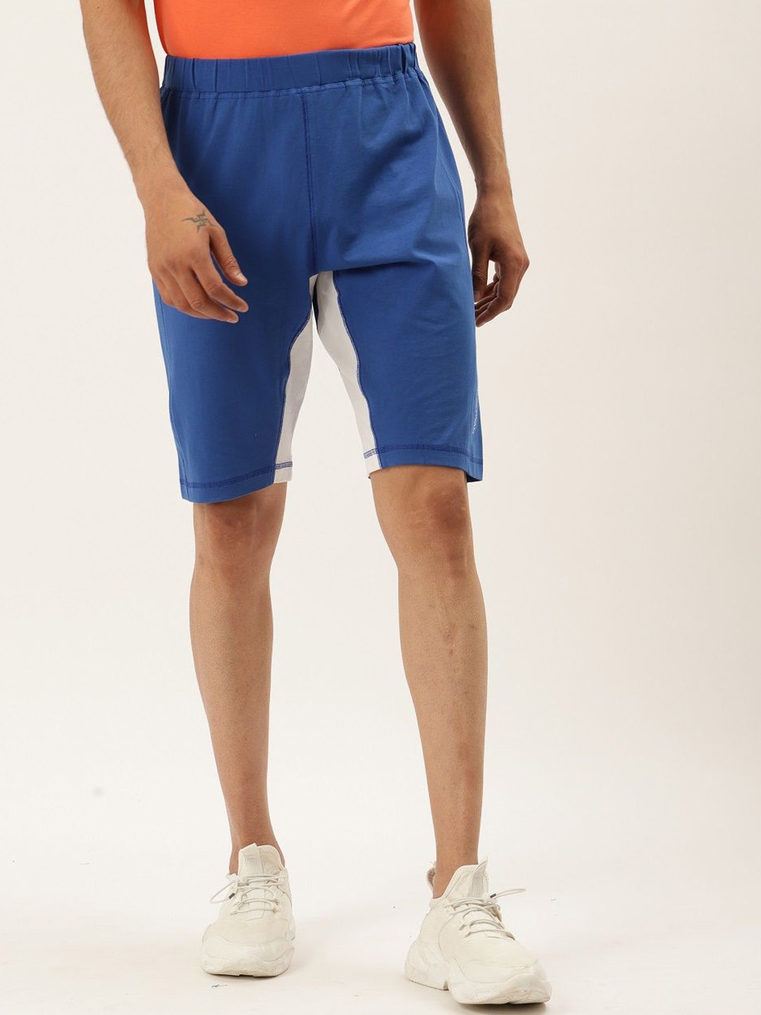 

AMSWAN Men Printed Low-Rise Running Shorts, Blue