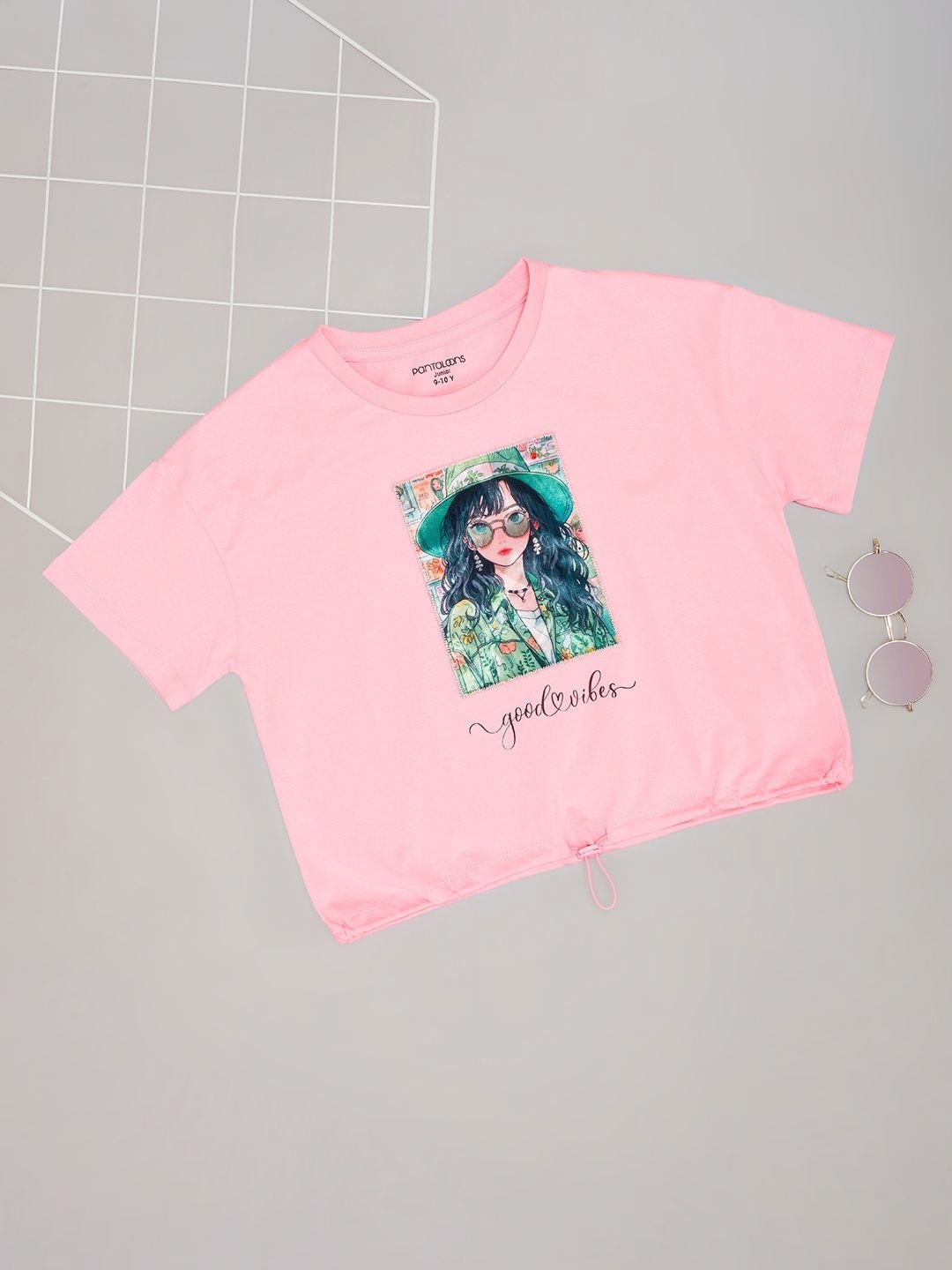 

Pantaloons Junior Girls Floral Pockets T-shirt, Pink