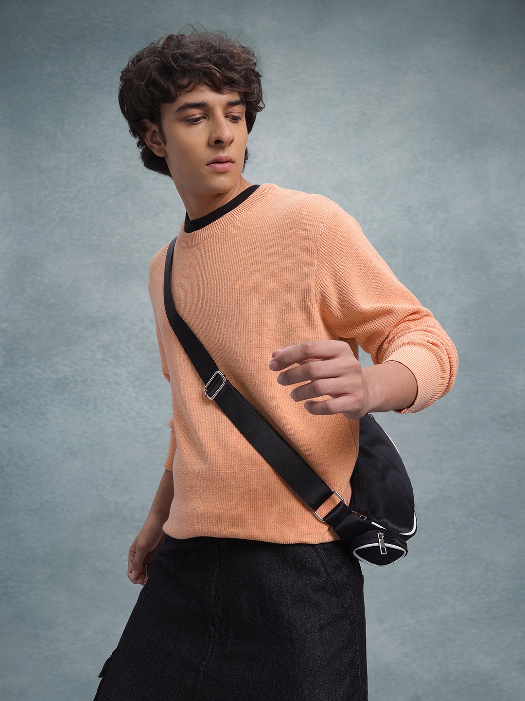 

The Roadster Lifestyle Co. Solid Pure Cotton Pullover, Peach