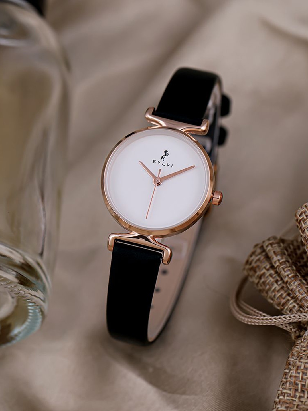 

Sylvi Women Leather Straps Analogue Multi Function Watch VLTL-Wht-Rose-blk, White