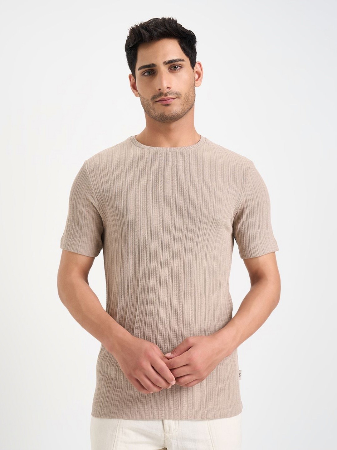 

7 Alt by Pantaloons Men Pockets Slim Fit T-shirt, Grey