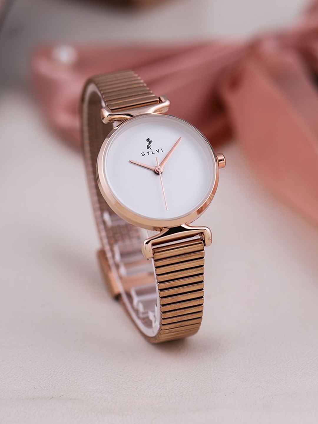 

Sylvi Women Patterned Dial & Straps Analogue Multi Function Watch VLTM-white-rose