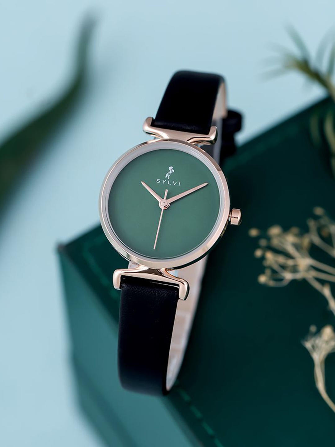 

Sylvi Women Patterned Dial & Leather Straps Analogue Multi Function Watch VLTL-Green-Rose-blk