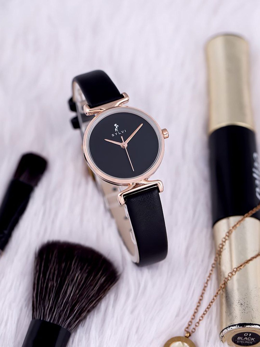 

Sylvi Women Patterned Dial & Leather Straps Analogue Function Watch VLTL-BLK-Rose-BLK, Multi