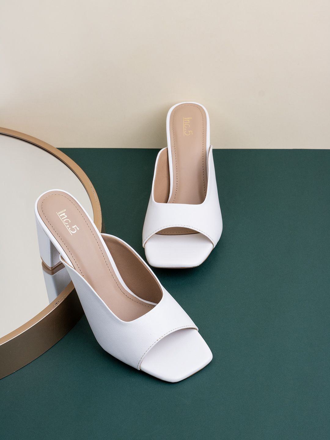 

Inc 5 Party Block Sandals, White
