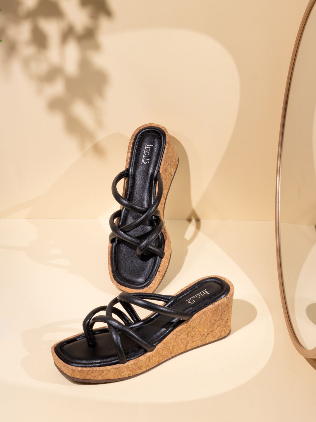 

Inc 5 Women Wedge Heel Sandals, Black