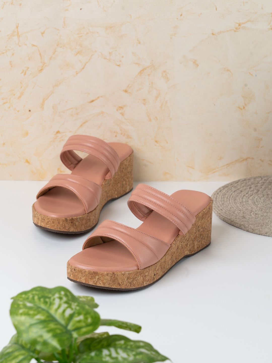 

Inc 5 Wedge Sandals with Bows, Peach