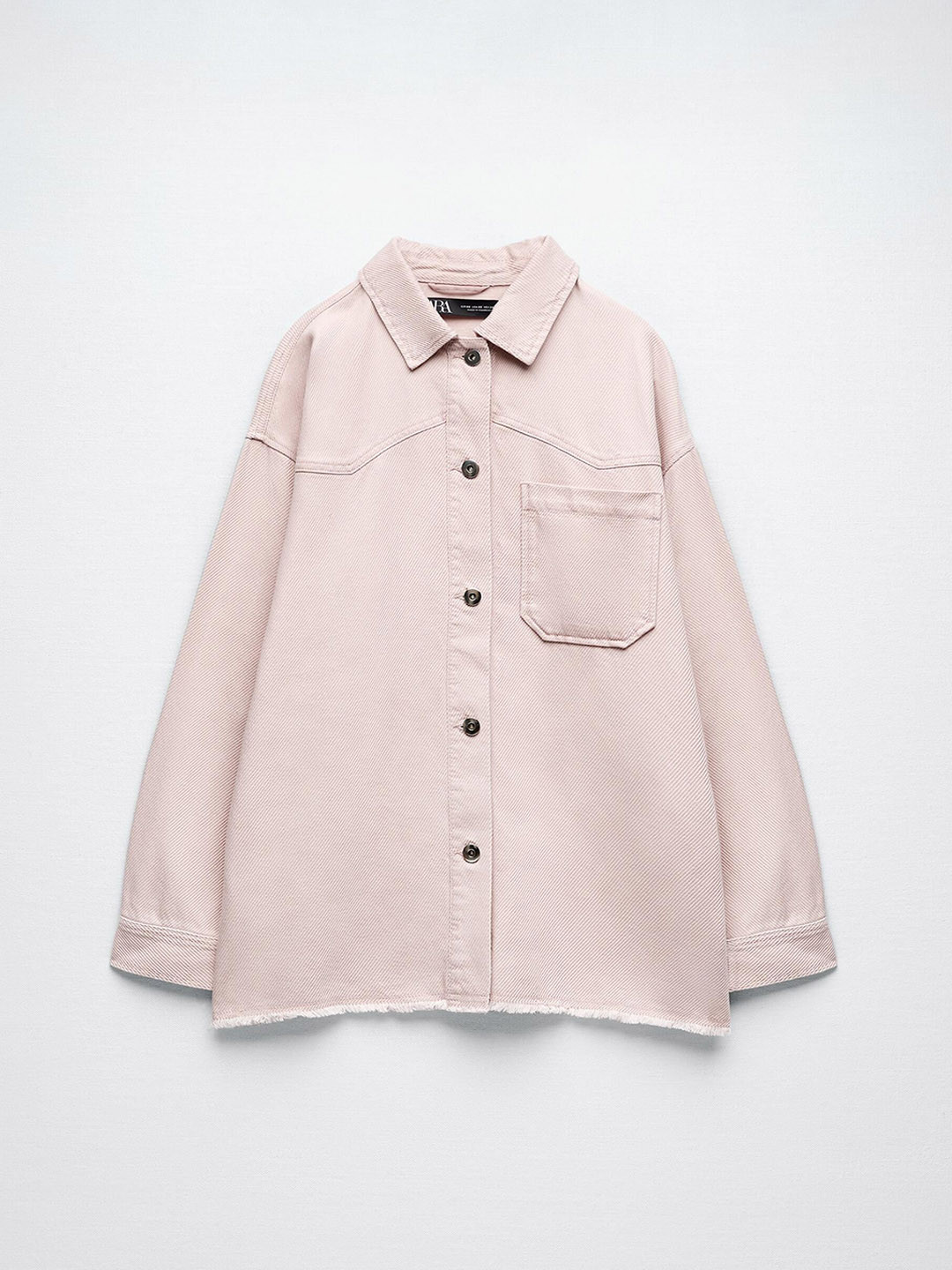 

ZARA Women Striped without Longline Tailored Jacket with Embroidered, Pink