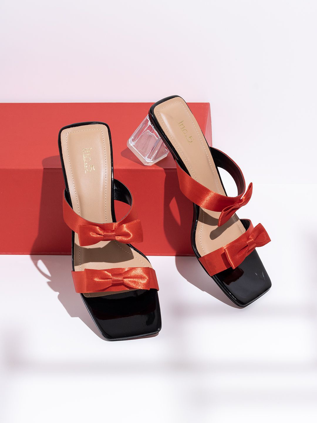 

Inc 5 Party Block Sandals with Bows, Red