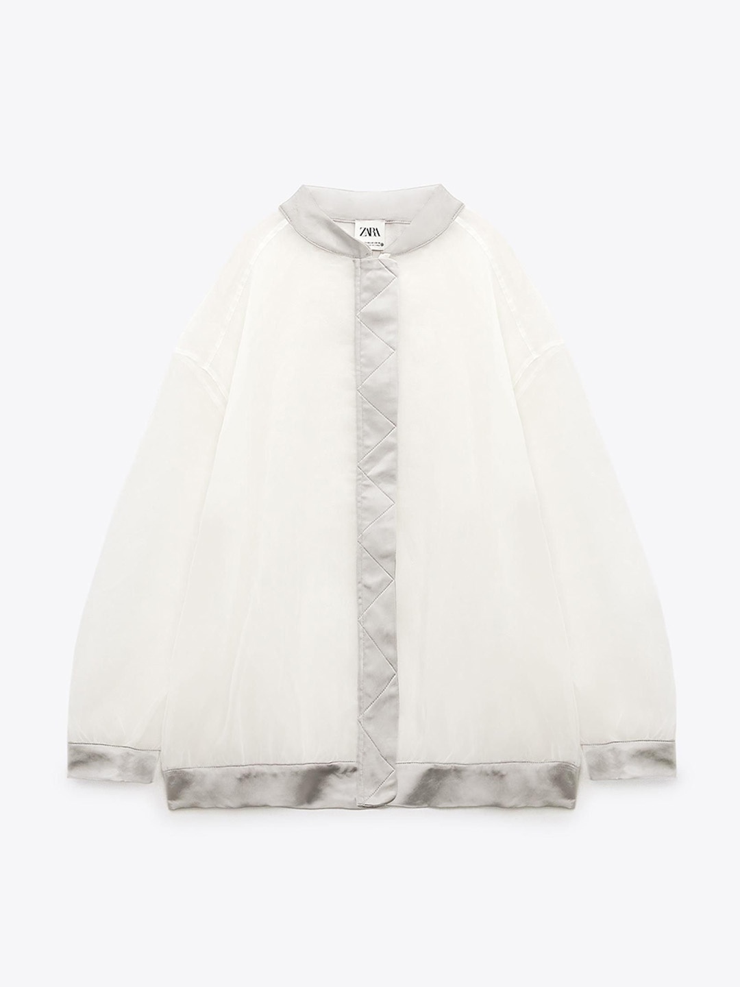 

ZARA Women Colourblocked without Tailored Jacket with Embroidered, Beige