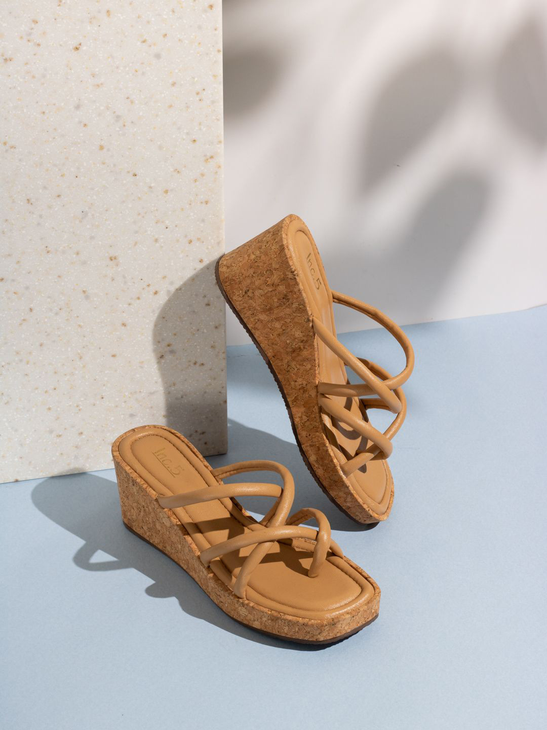 

Inc 5 Women Printed Ethnic Wedge Sandals, Beige