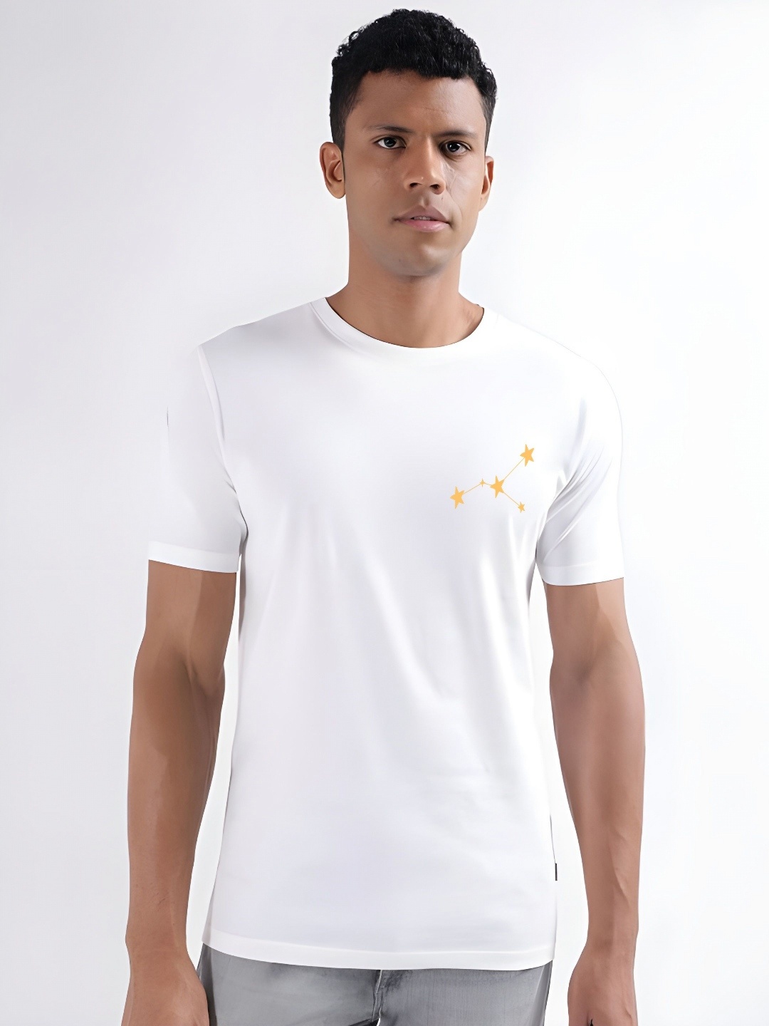 

KAIDO Men Typography Printed Round Neck Cotton T-shirt, White