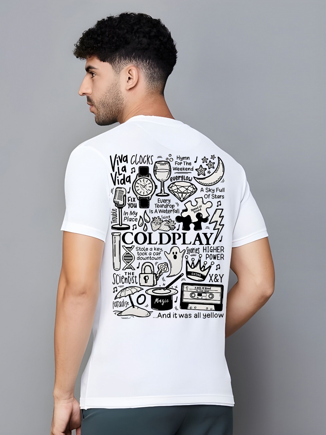 

KAIDO Men Typography Printed Round Neck Cotton T-shirt, White