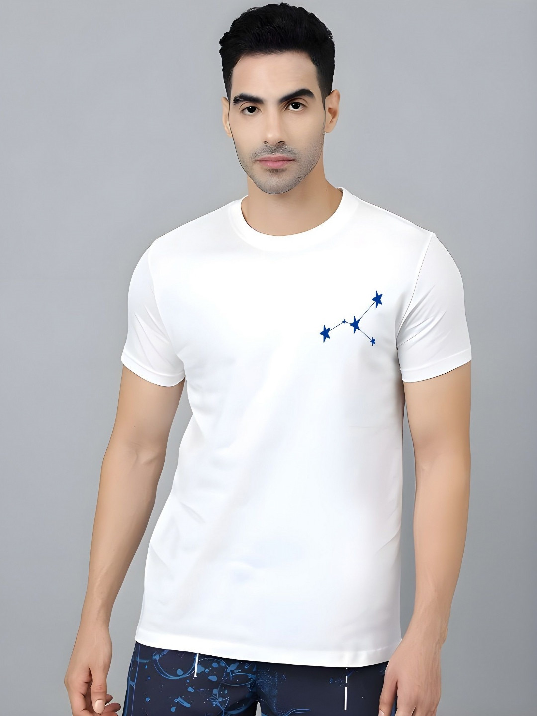 

KAIDO Men Typography Printed Round Neck Cotton T-shirt, White