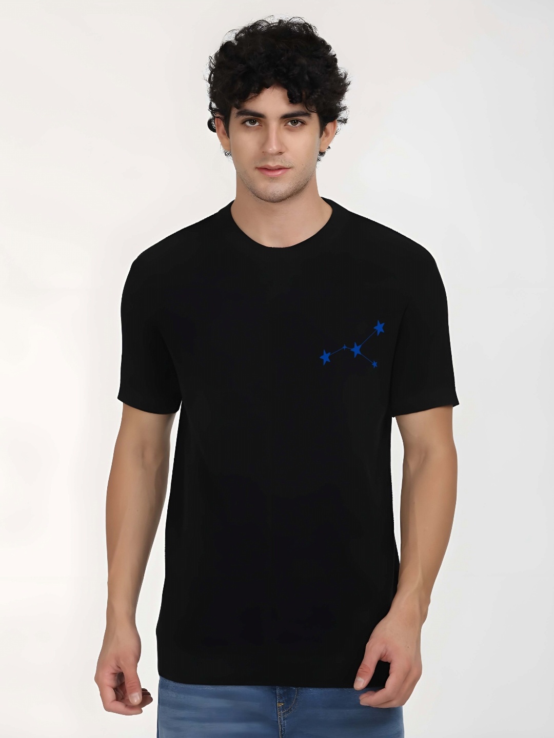 

KAIDO Men Typography Printed Round Neck Pure Cotton T-shirt, Black