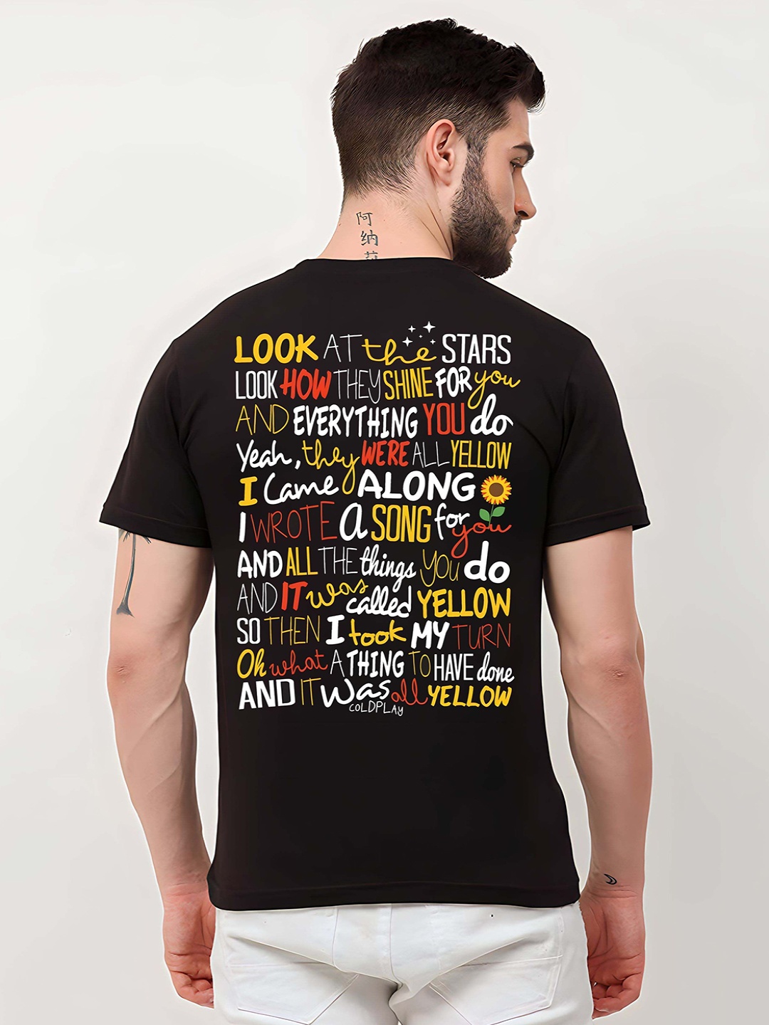 

KAIDO Men Typography Printed Round Neck Cotton T-shirt, Black