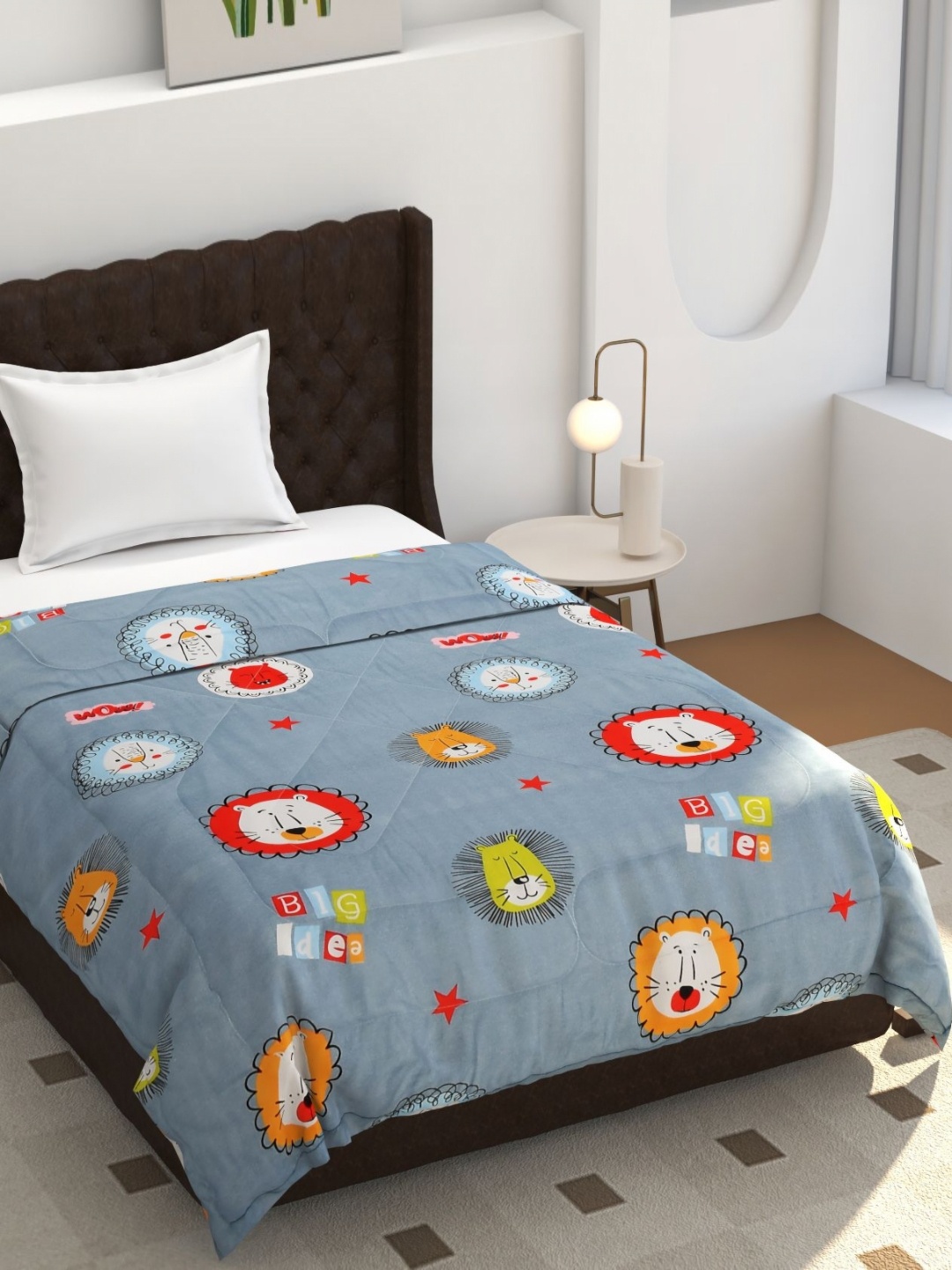 

MORADO Grey & Red Cartoon Characters Printed 150 GSM Single Bed Comforter