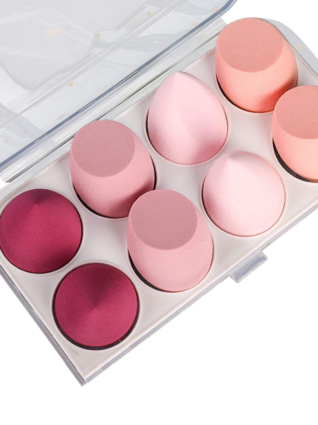 

Lenon Set Of 8 Washable Makeup Blender With Storage Box, Pink