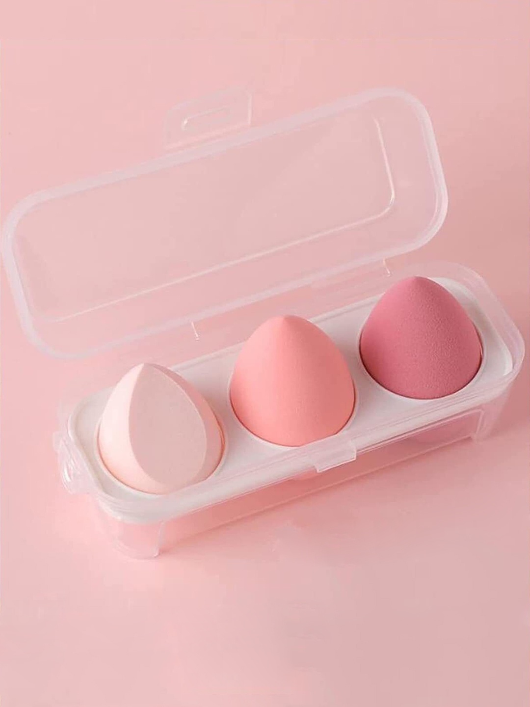 

Lenon Set Of 3 Washable Makeup Blender With Storage Box, Pink
