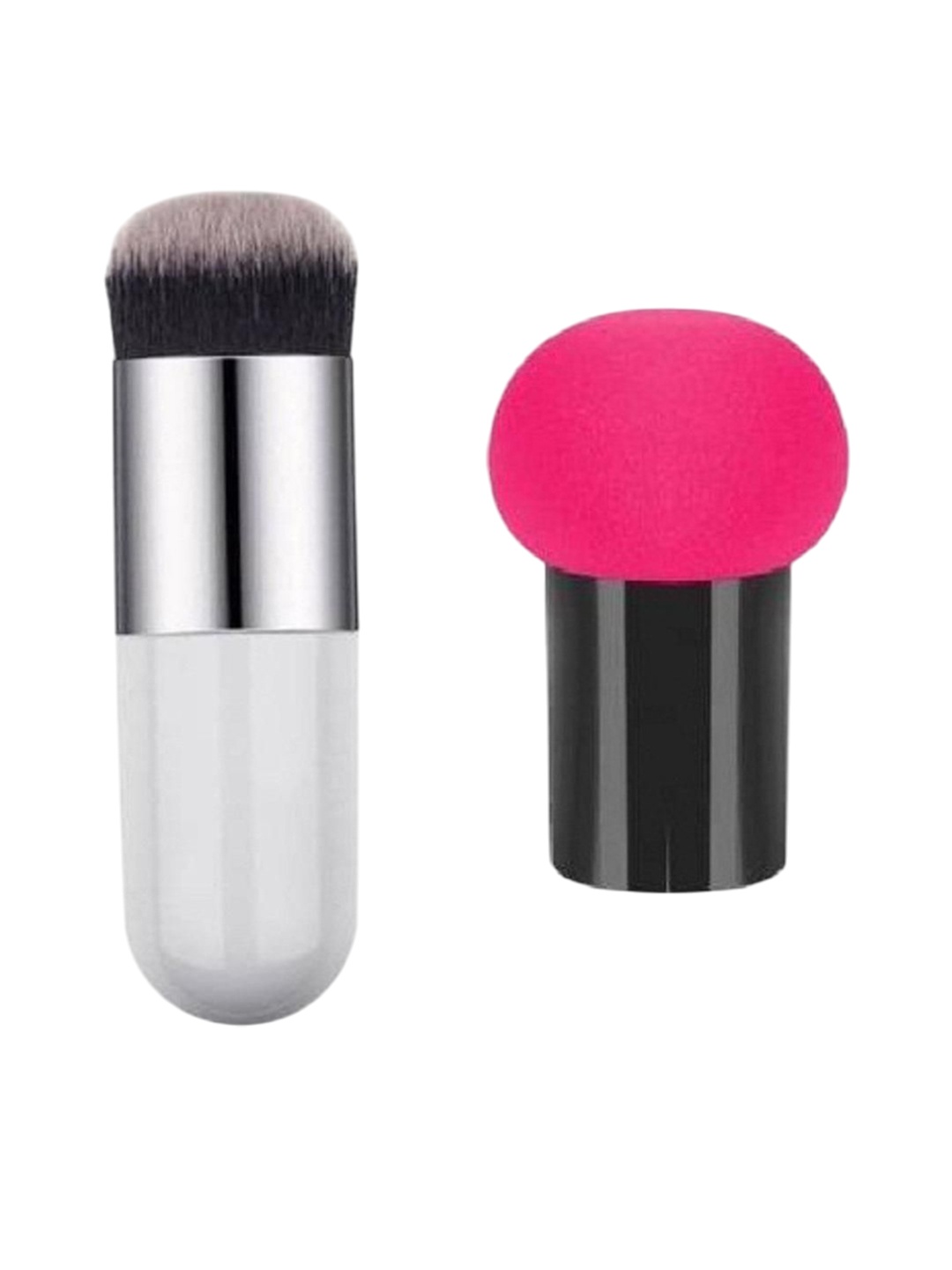 

Lenon Set Of 2 Face Brush & Mushroom Shape Blender, Pink