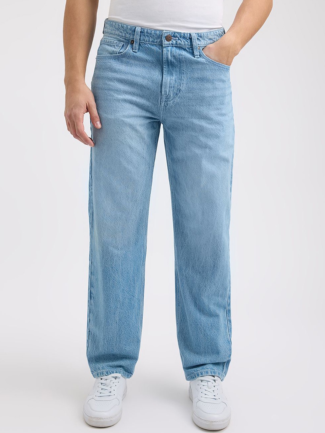 

Pepe Jeans Men James Relaxed Fit Mid Rise Heavy Fade Jeans, Blue