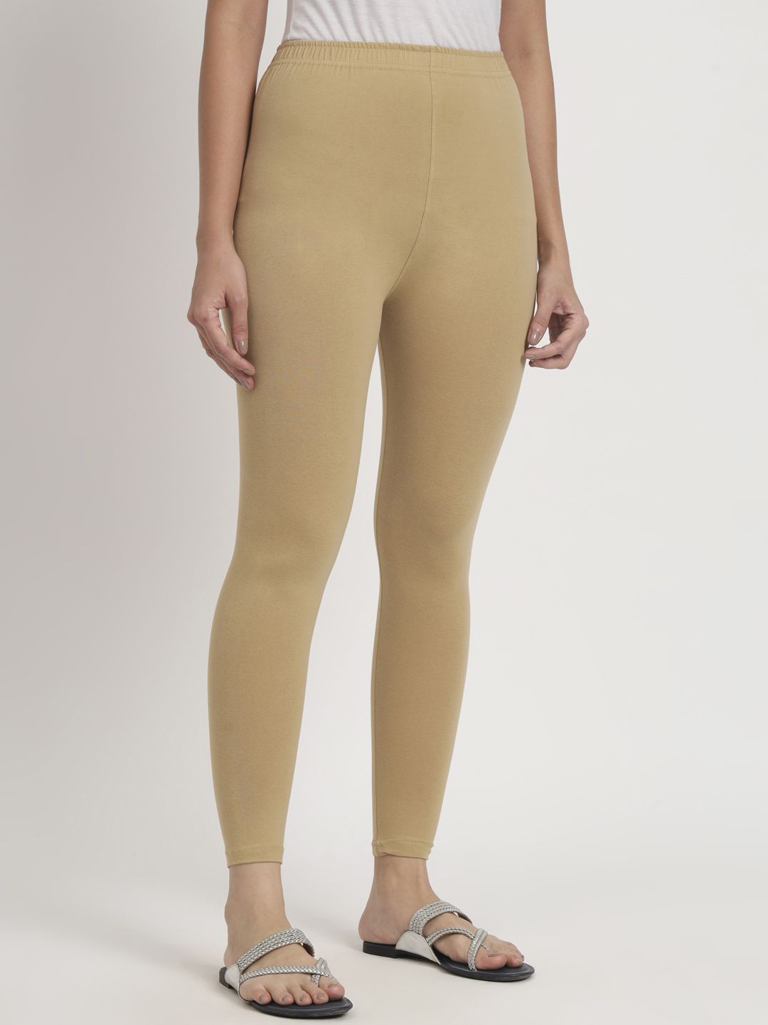

thread plus Women Cotton Mid-Rise Ankle-Length Leggings, Brown
