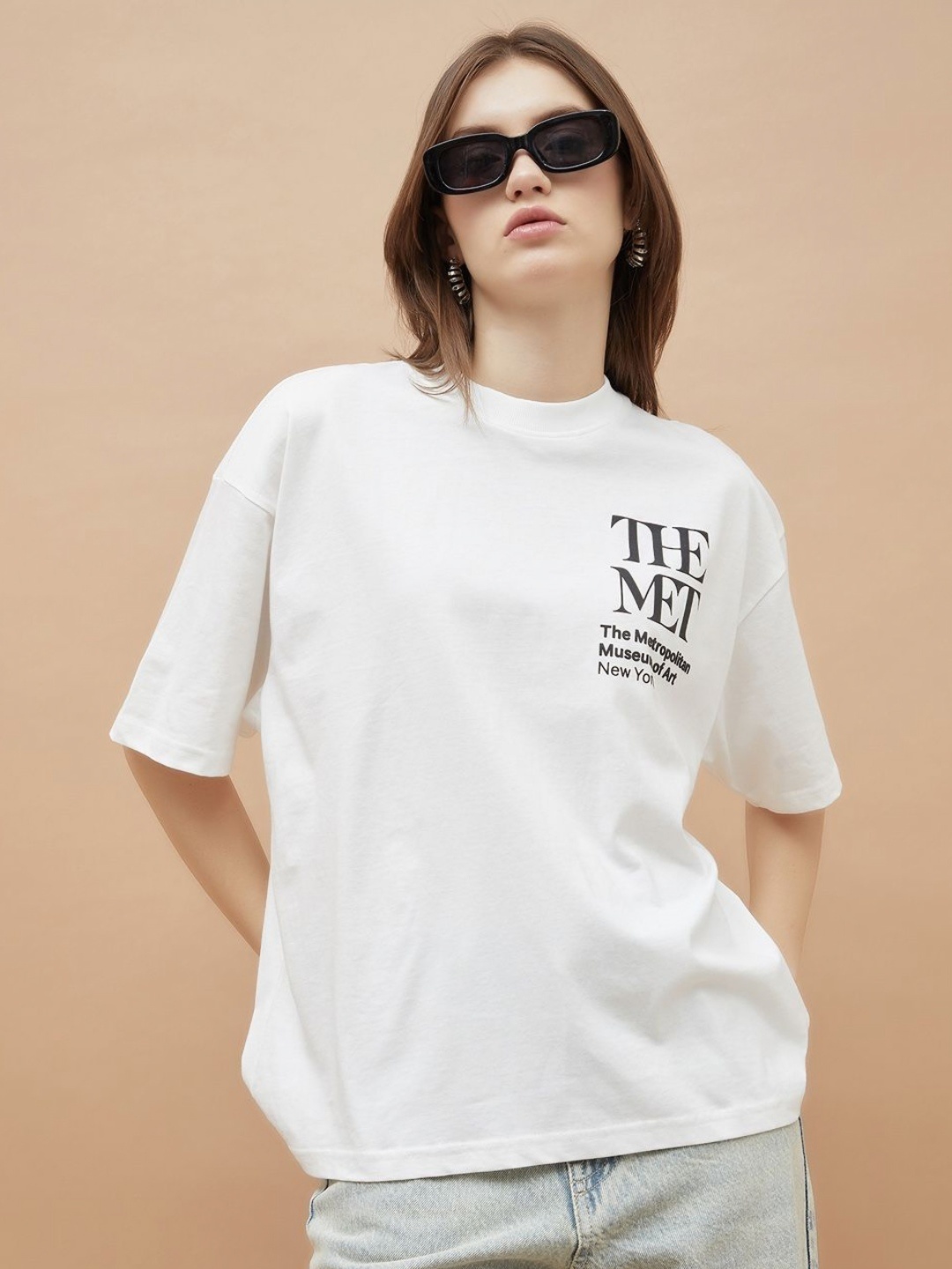 

Ginger by Lifestyle Women The Met- Meuseum Printed T Shirt, White
