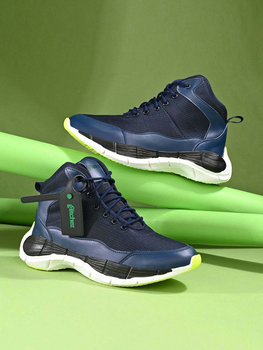 

glitchez Men Colourblocked Sneakers, Blue