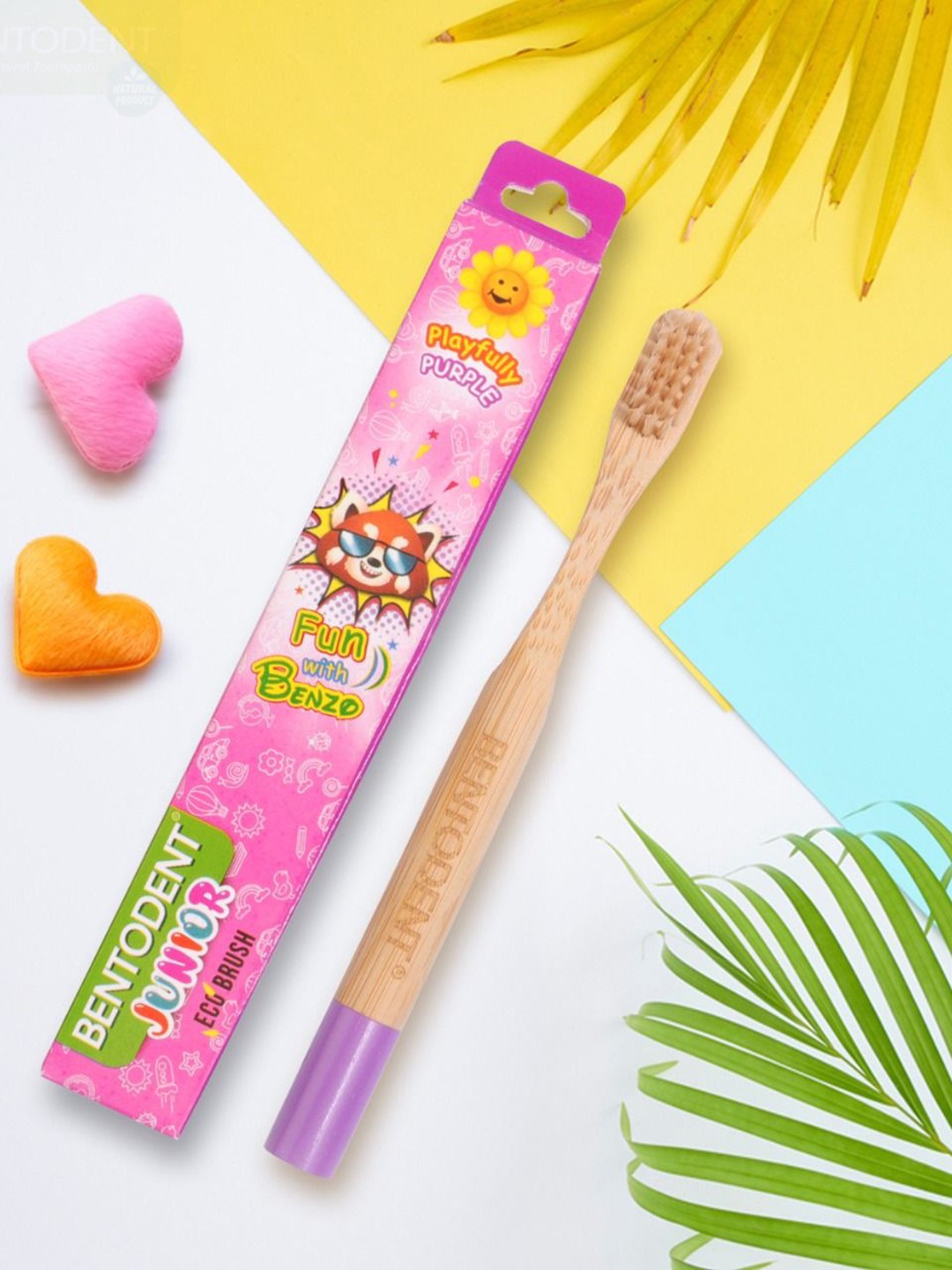 

BENTODENT Kids Natural Bamboo Bristles Ultra Soft Toothbrush, Pink
