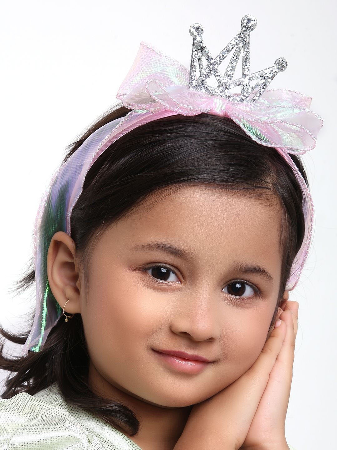

Aye Candy Girls Dangler Crown Embellished Hairband, Pink