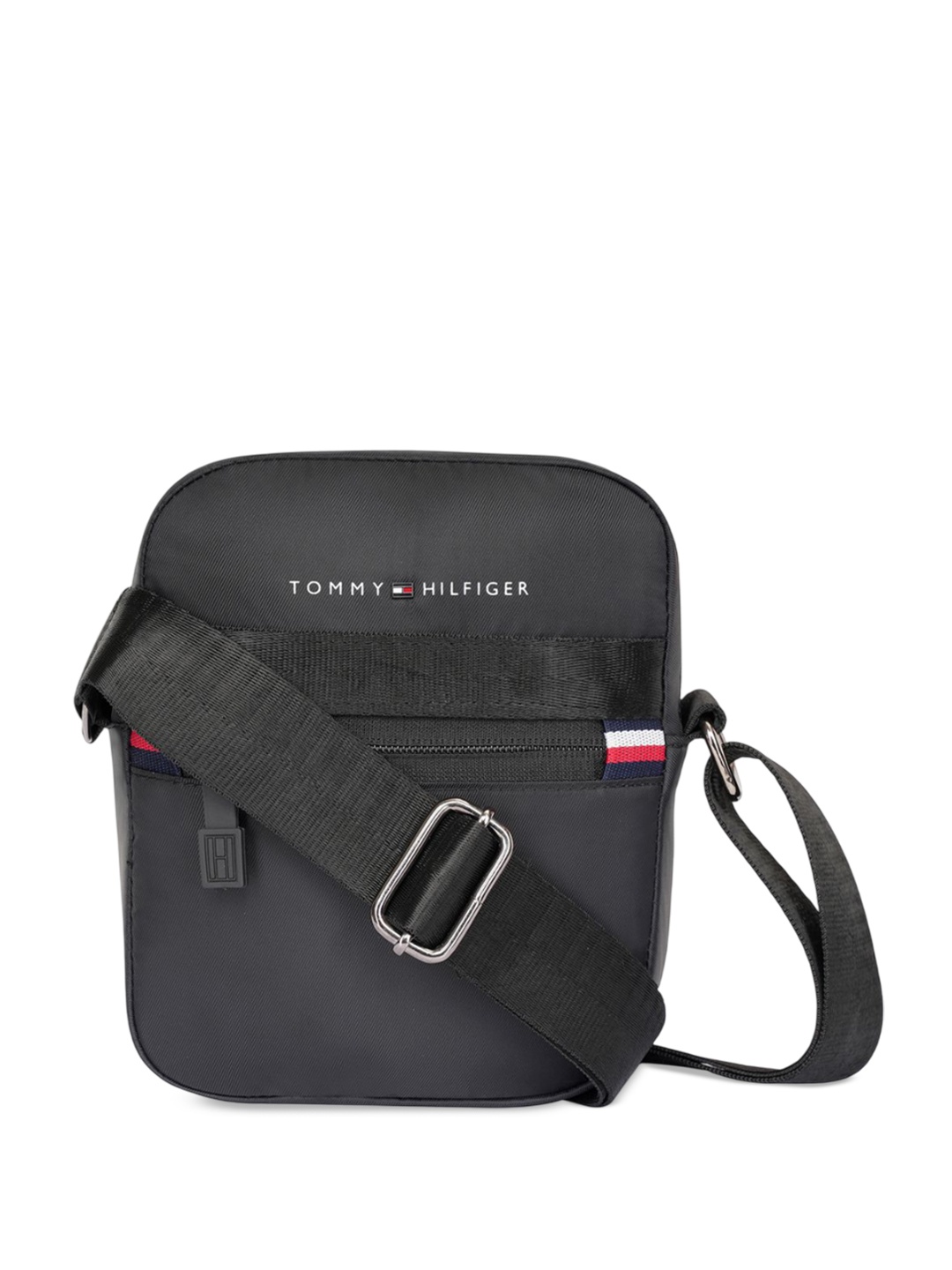 

Tommy Hilfiger Textured Structured Crossbody Sling Bag, Black
