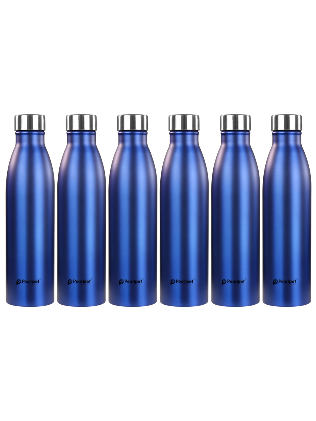 

Pearlpet Blue 6 Pieces Single Wall Stainless Steel Water Bottle 1 L