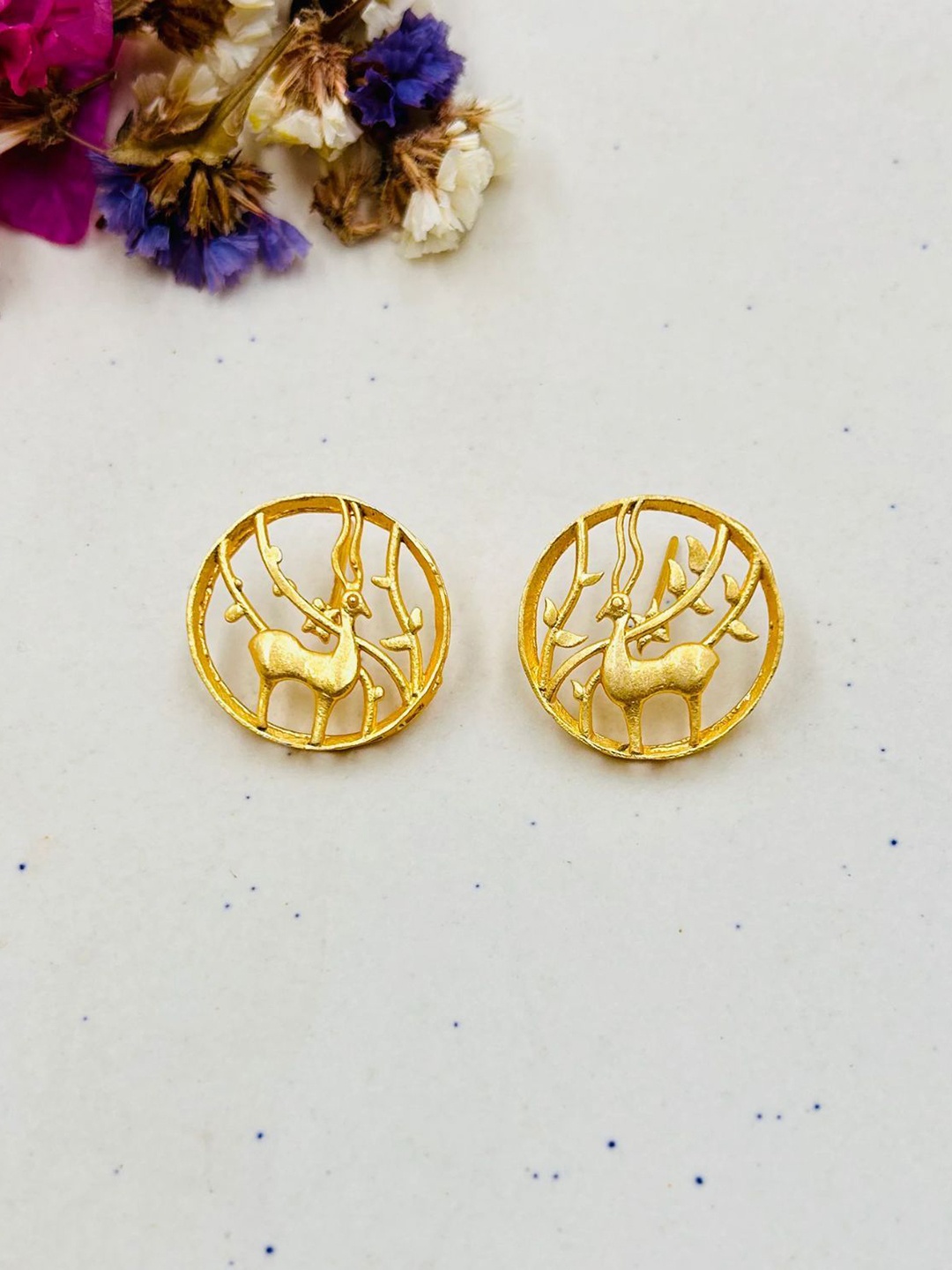 

QUEENS JEWELS Gold Plated Quirky Shaped Studs