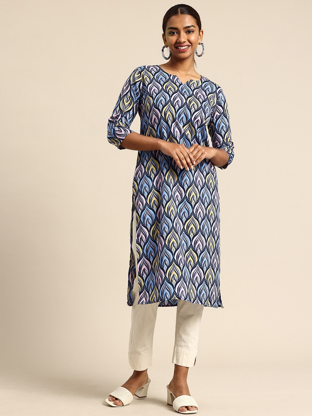 

KETAKI FASHION Ethnic Motifs Printed Crepe Kurta, Multi