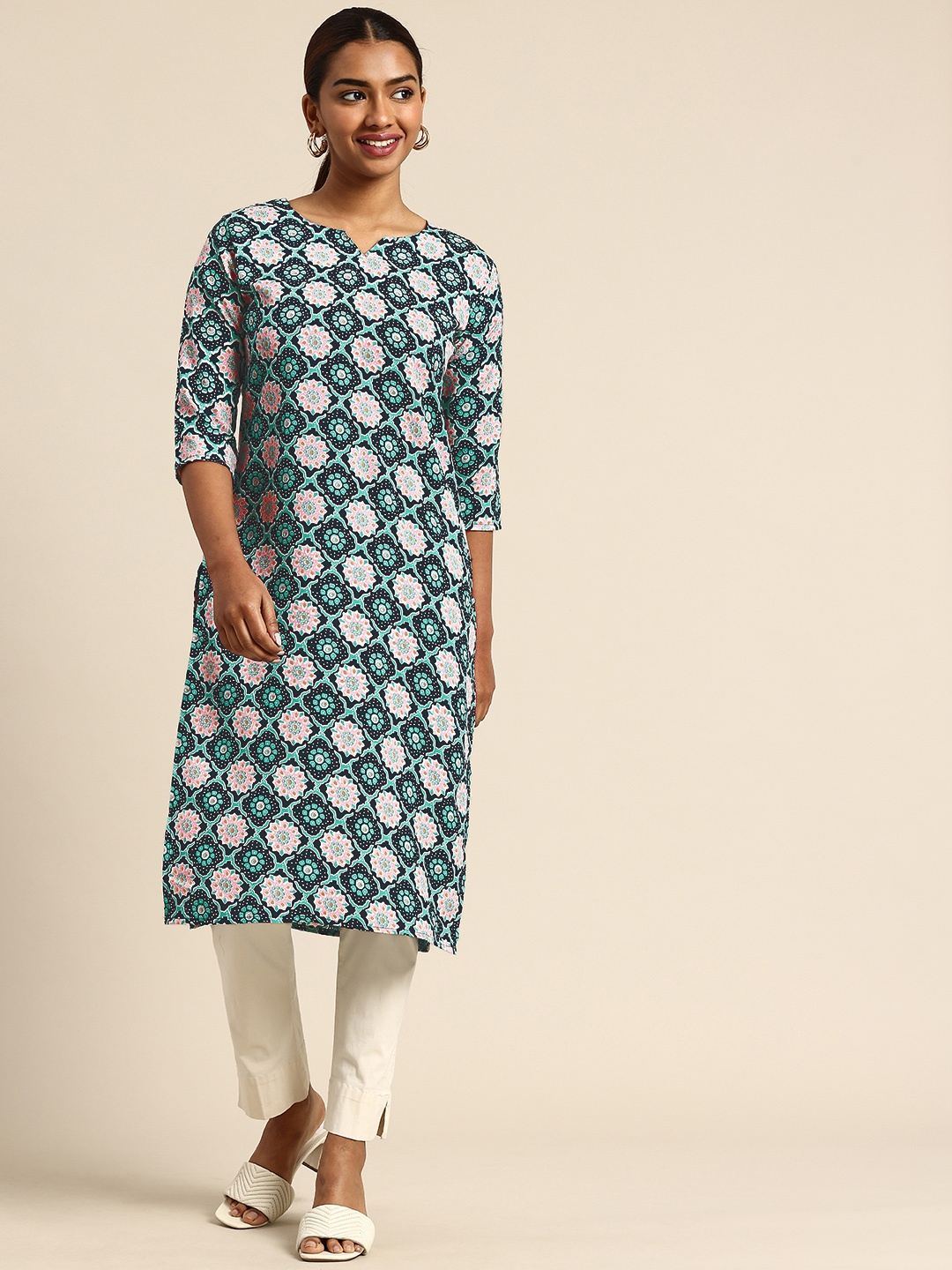 

KETAKI FASHION Ethnic Motifs Printed Crepe Kurta, Multi