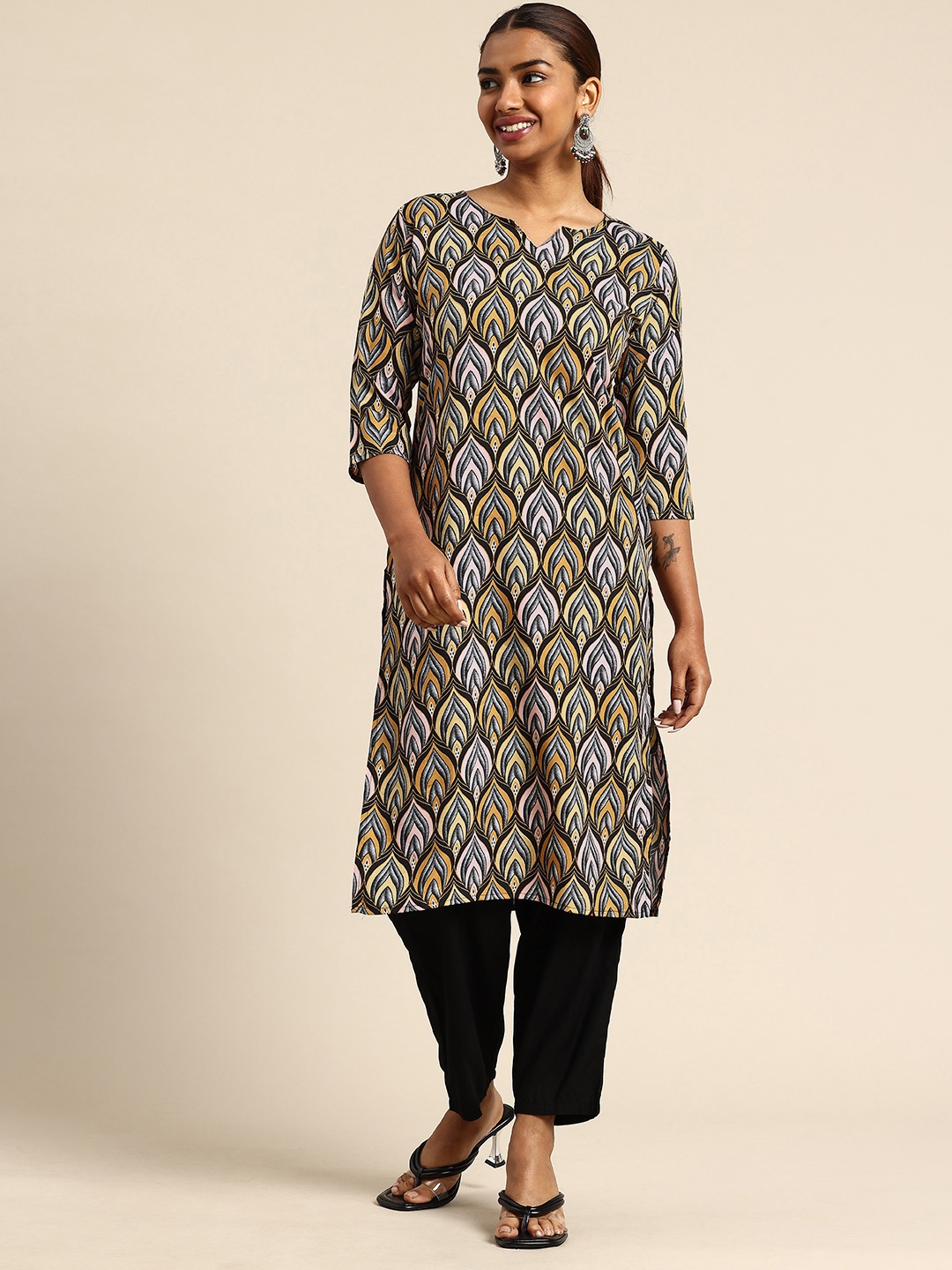 

KETAKI FASHION Ethnic Motifs Printed Crepe Kurta, Multi