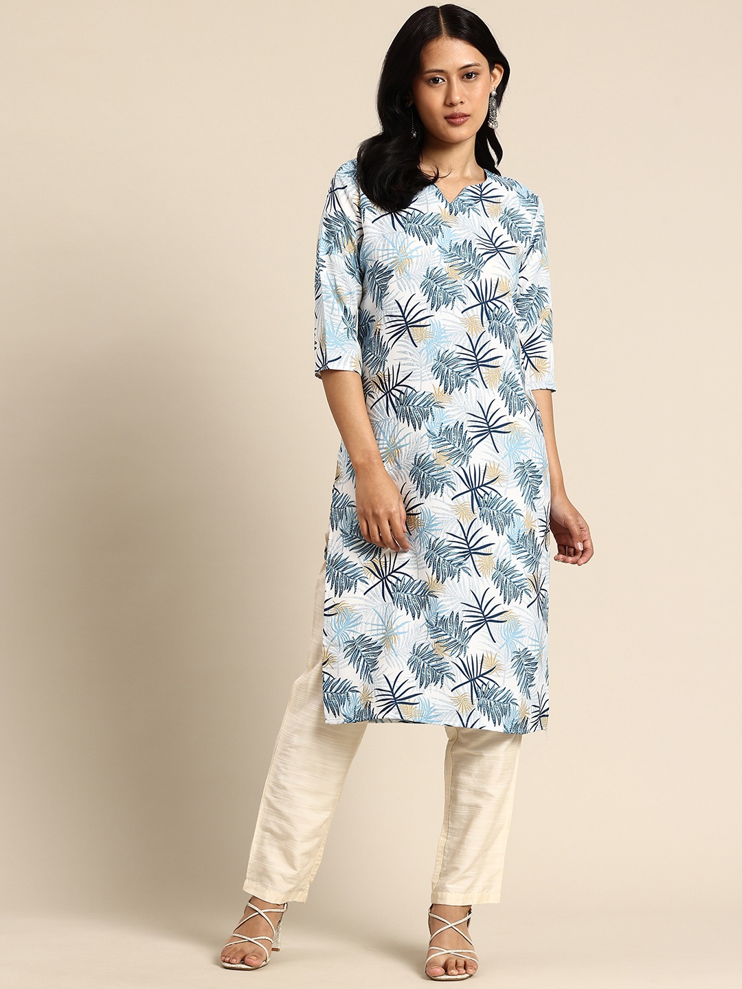 

KETAKI FASHION Floral Printed Crepe Kurta, Blue