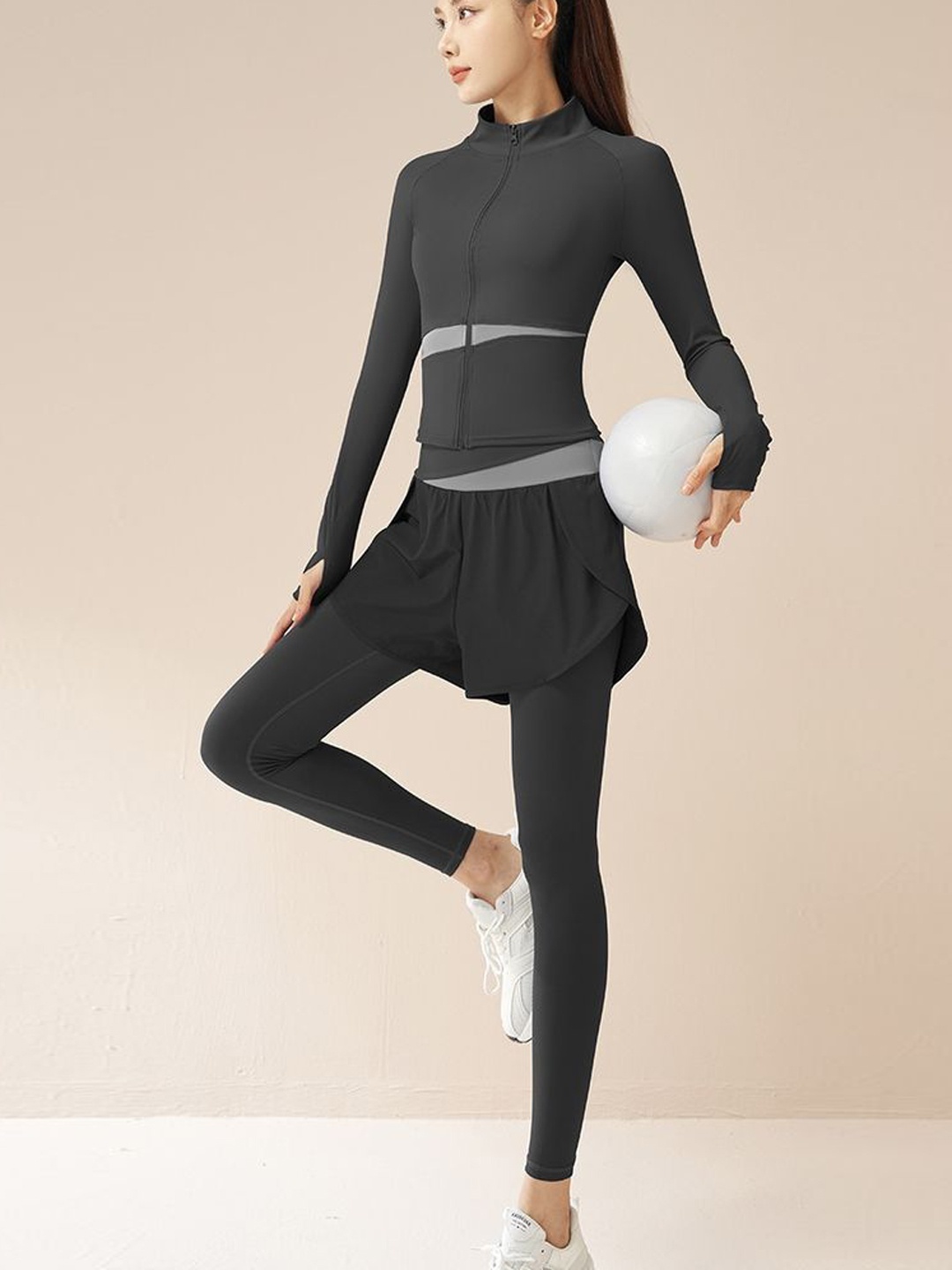 

LULU & SKY Women Long Sleeves Tracksuits, Black