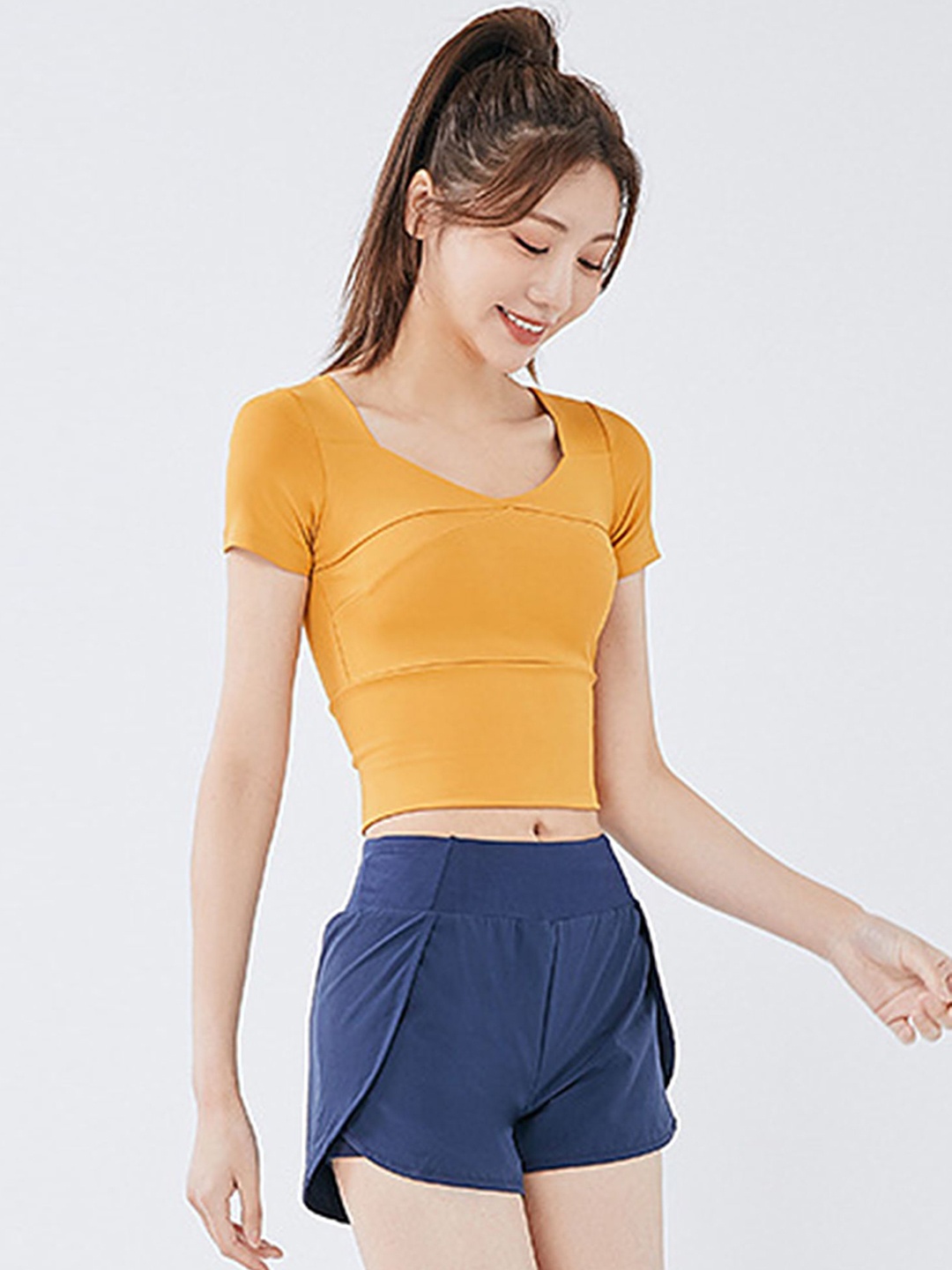 

LULU & SKY Crop Top With Shorts Co-Ords, Yellow