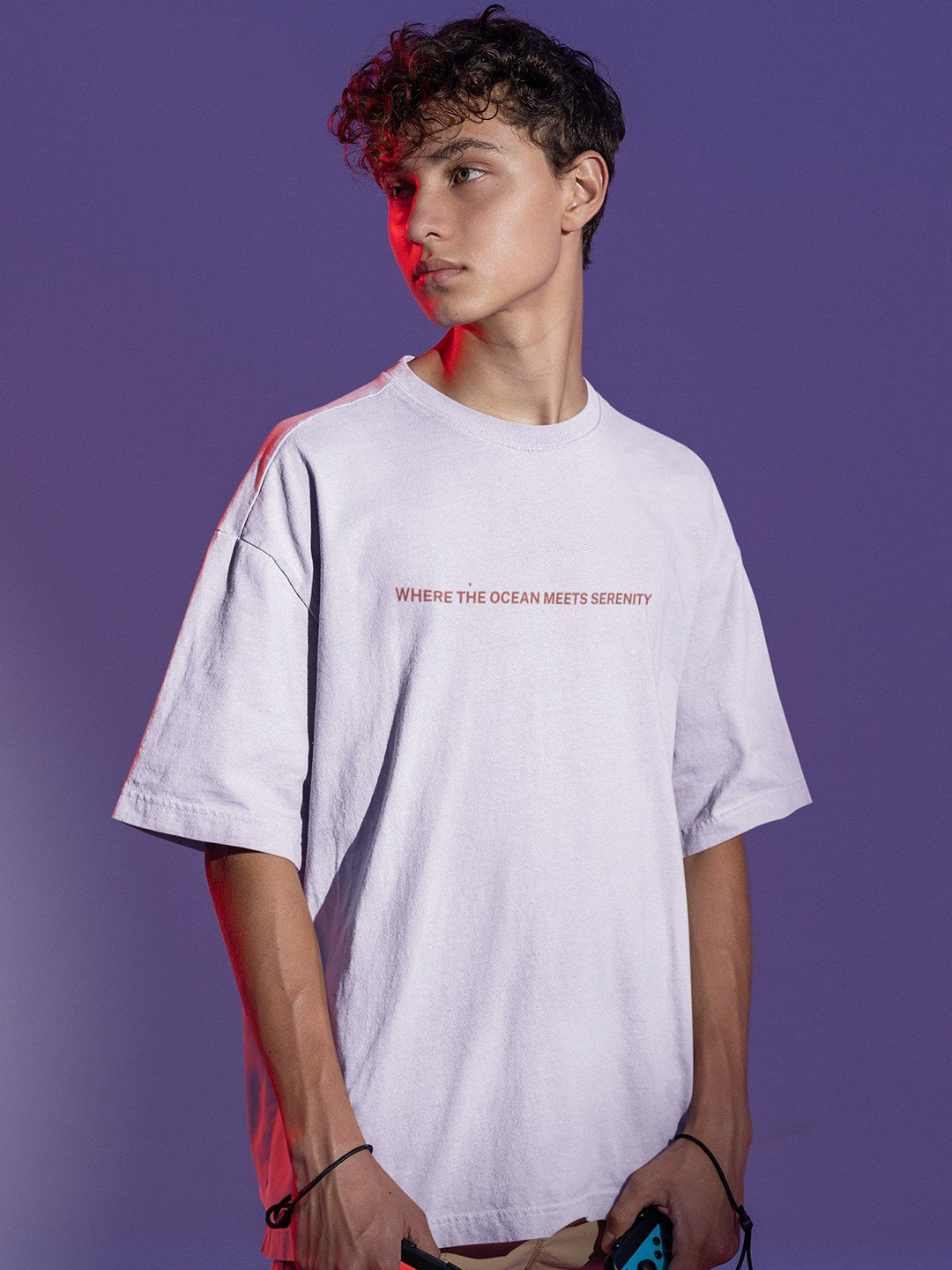 

TheBTclub Men Printed Drop-Shoulder Sleeves Activchill T-shirt, White