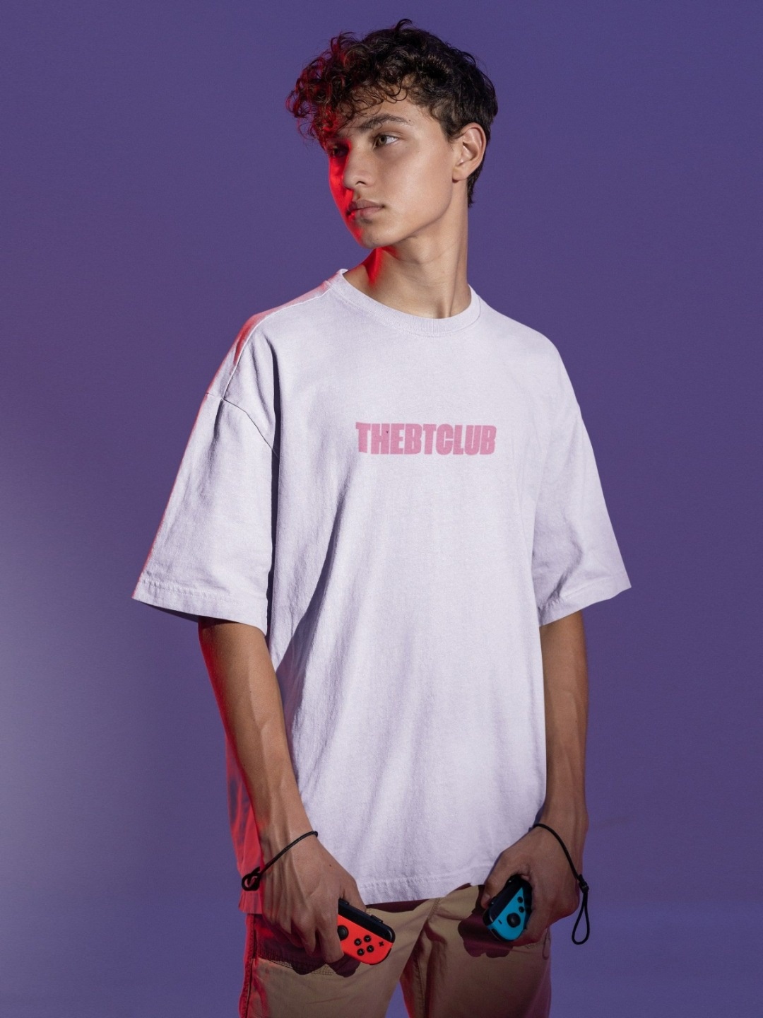

TheBTclub Men Printed Drop-Shoulder Sleeves Activchill T-shirt, White