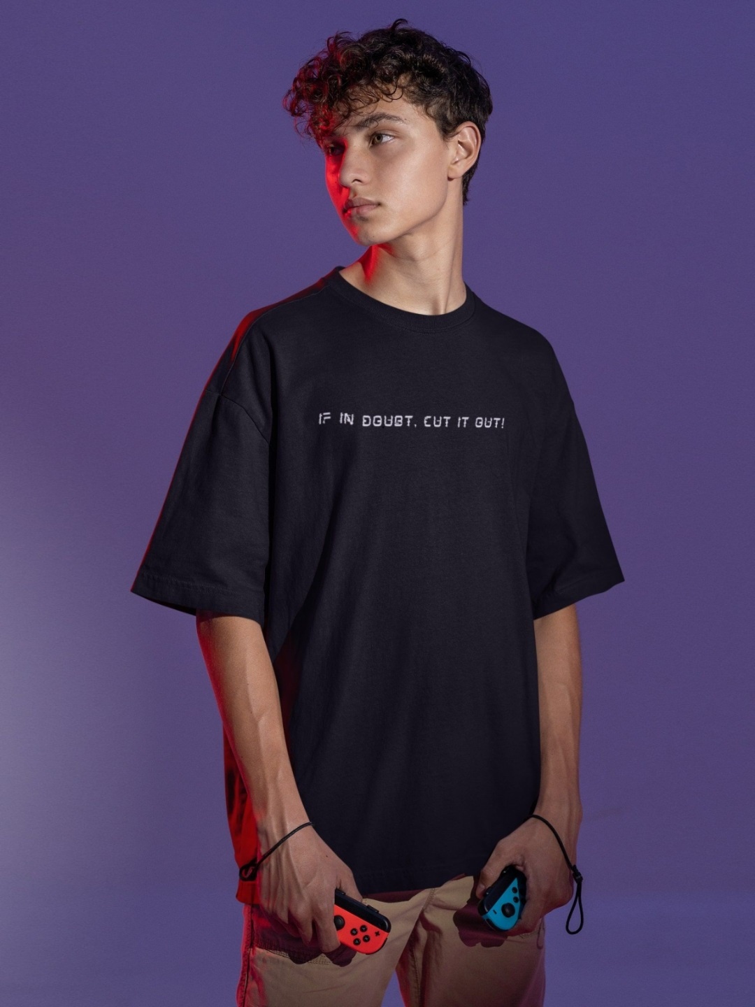 

TheBTclub Men Printed Drop-Shoulder Sleeves Activchill T-shirt, Black