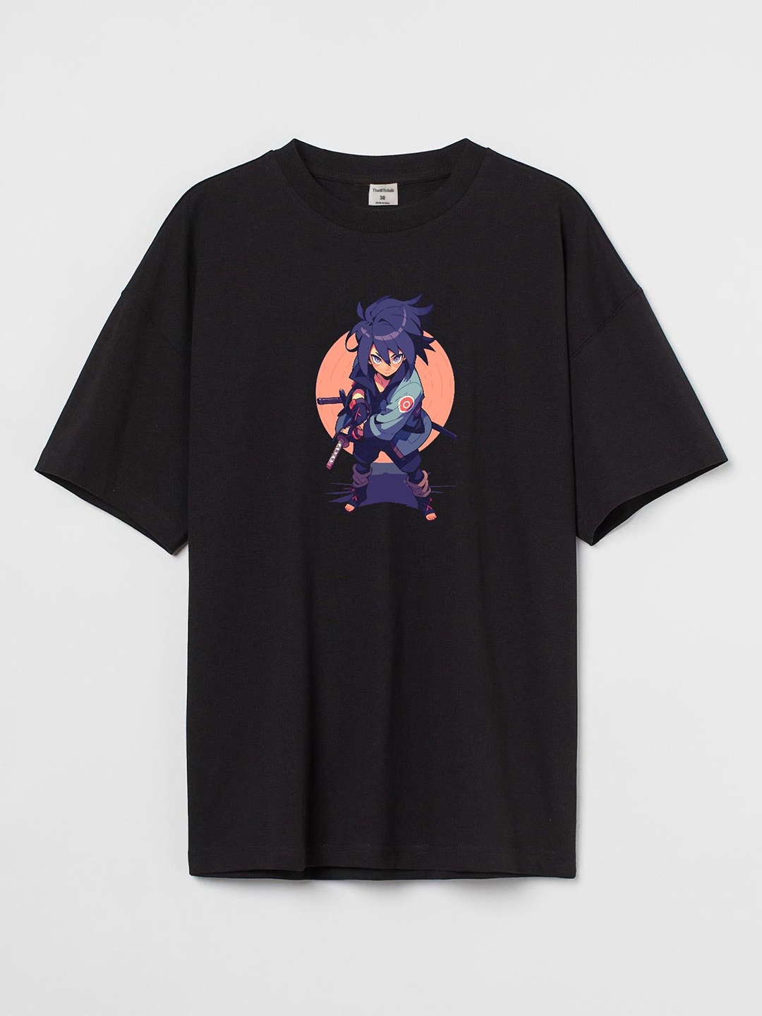 

TheBTclub Men Printed Drop-Shoulder Sleeves Activchill T-shirt, Black