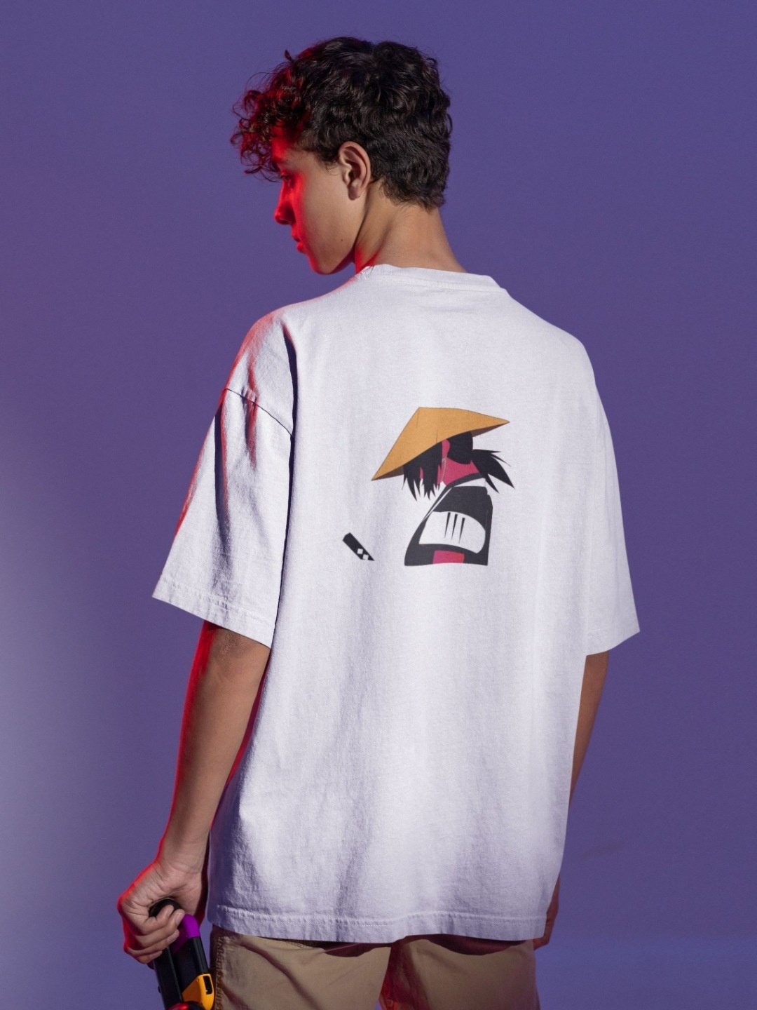 

TheBTclub Men Graphic Printed Activchill Oversized T-shirt, White